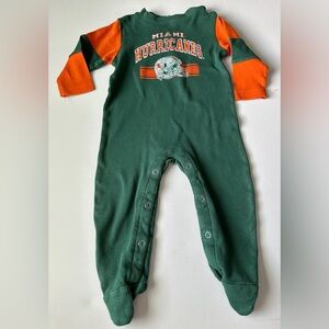 Gen2 Miami Hurricanes NCAA baby boy Green "Team Believer"  Size 6-9M.